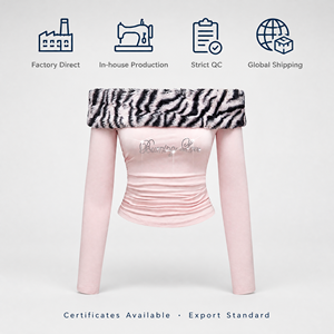Bestseller Velan: <span class=keywords><strong>Top</strong></span> Corto da Donna Y2K con Spalle Scoperte, Stampa Leopardata con Strass e Lettere in Rilievo, <span class=keywords><strong>Maniche</strong></span> <span class=keywords><strong>Lunghe</strong></span> - Product Image 4