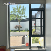 Ventana Abatible de Aluminio con Rotura de Puente Térmico de Alta Resistencia, Doble Acristalamiento, Insonorizada e Impermeable para Uso Residencial