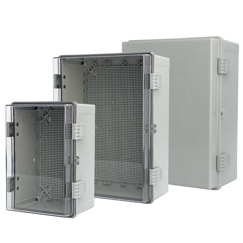 Caja de empalme con bisagras de plástico ABS, caja de distribución eléctrica impermeable con bisagra, Ip65, IP66, IP67, 400x300x170