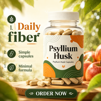 Capsules de Psyllium Certifiées – Complément de Fibres Végétales pour la Digestion et le Soutien Intestinal – Nettoyant Détoxifiant OEM/Marque Privée