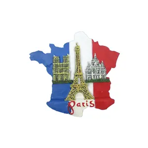 Torre Eiffel de resina para turista, París, Francia, regalos en 3D, soporte magnético, Imán conmemorativo