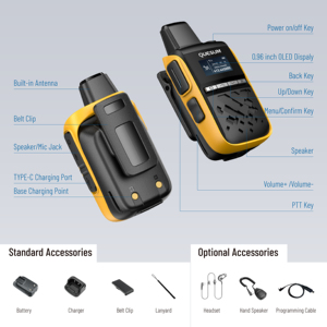 Handy Carry Walkie Talkie 2W Pocket Size DMR Radio 0.5W Hot Mini Digital FRS Radio pour une utilisation au bureau PMR446 <span class=keywords><strong>Licence</strong></span> gratuite - Product Image 3