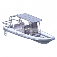 Bateaux pneumatiques à double coque en aluminium de 23 pieds, fabriqués en Chine, Performance 700, Orca/Hypalon/PVC, pour la pêche