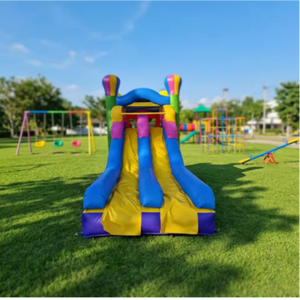 Château gonflable combiné avec toboggan en forme <span class=keywords><strong>de</strong></span> <span class=keywords><strong>montgolfière</strong></span> pour location événementielle - Product Image 2