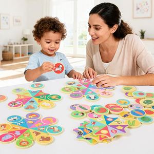 Wooden Educational <b>Puzzle</b> for Animals and Their Food Matching <b>Game</b> Kids Montessori Toy - Product Image 3