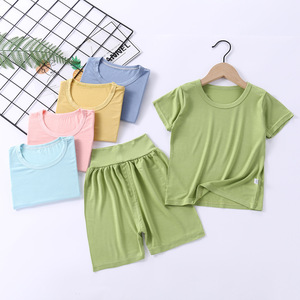Nouveaux ensembles de vêtements décontractés pour garçons d'été, couleurs unies, t-shirt à manches courtes, shorts, 2 pièces, <span class=keywords><strong>pyjama</strong></span> pour bébé <span class=keywords><strong>garçon</strong></span>, ensemble de 2 pièces - Product Image 6