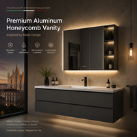 Meuble de salle de bain en aluminium nid d'abeille sur mesure, design moderne et minimaliste, fabricant OEM ODM