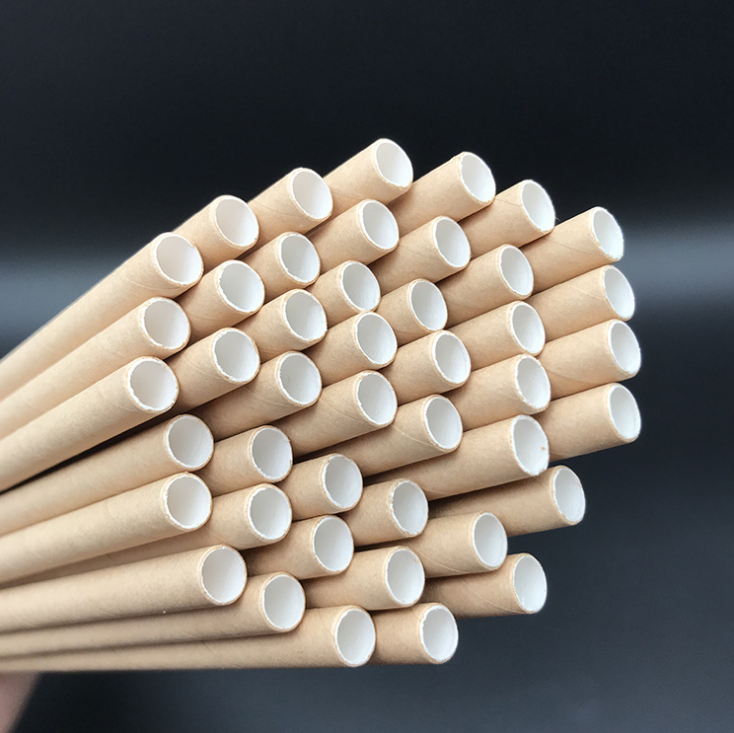 Wholesale Custom Logo Kraft Paper Straws for Juice Drinking Good Quality