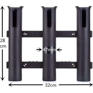 Porta canna da pesca Premium regolabile 3-Pole porta canna da pesca nera a parete in alluminio e metallo poggia Rack - Product Image 6
