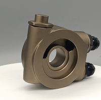 Adaptor Pelat Sandwich Pendingin Oli Termostatik Aluminium CNC Berkinerja Tinggi HaoFa dengan Port 10AN & Sensor untuk Mesin