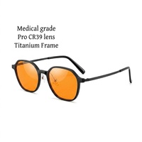 Lunettes de protection pour ordinateur avec monture en titane, verres CR39 Amber FL41, anti-lumière bleue, pour le travail sur ordinateur
