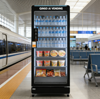 Distributeur automatique de boissons Qingo à faible consommation d'énergie, paiement par espèces/pièces/mobile, service 24h/24, écran tactile compact, SDK activé