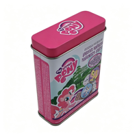 Boîte en fer blanc rectangulaire personnalisée avec impression en relief et couvercle à charnière pour le stockage alimentaire, bonbons, menthes et chewing-gums