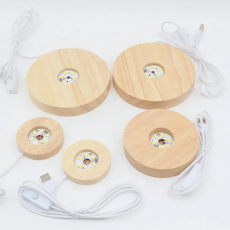 supply price 10cm round warm white light led wood lamp base