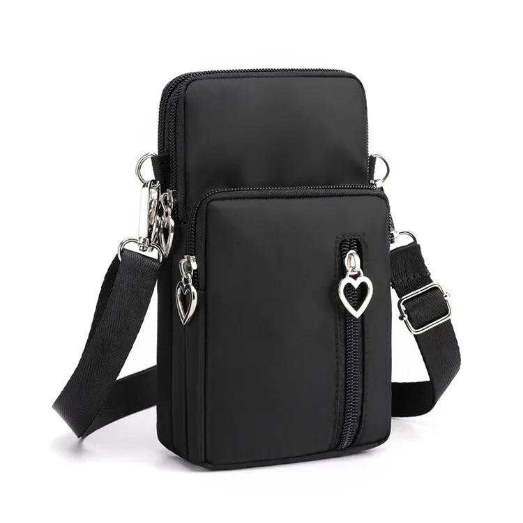 New style fashion lady zipper small crossbody bag hanging neck coin purse waterproof women mobile phone bag