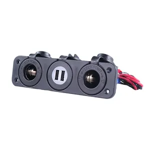 DAMAVO IATF16949 OEM ODM benutzer definierte Unterputz halterung 12V/24V 20A Steckdose Auto Zigaretten anzünder Steckdose Marine USB 2.1 Ladegerät