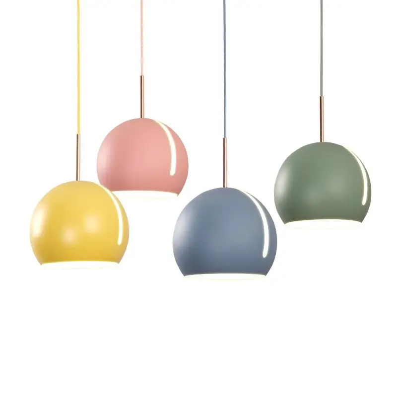 Macaron colore semplice stile di buona qualità led soffitto rotondo regolabile lampade a sospensione cucina