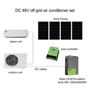 เครื่องปรับอากาศพลังงานแสงอาทิตย์ 100% บริสุทธิ์ 12000BTU 18000BTU DC48V แบบออฟกริด พร้อมแบตเตอรี่เจลสำหรับติดตั้งแบบแยกส่วนบนผนังบ้าน - Product Image 3