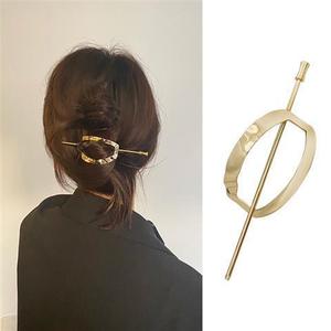 Pince à chignon ronde en alliage au design original, cage à chignon minimaliste, bâtonnet à cheveux, accessoires pour cheveux de fille, bijoux capillaires pour femme - Product Image 1