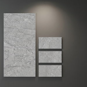 Azulejos de Porcelana Fuma con Textura de Piedra Gris, 60x120cm, Acabado Brillante para Paredes y Pisos Contemporáneos - Product Image 1