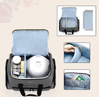 Sac cosmétique pour vernis à ongles 80 flacons avec fermeture éclair, design tendance, 2 pochettes amovibles et 2 sacs pour lampes à ongles pour le rangement du maquillage