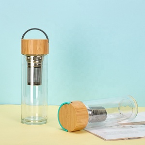 SilverJet Double Wall Glass Tea <b>Infuser</b> <b>Bottle</b> 500ml With Filter Lid Leakproof Bpa Free For Office Home Camping Use - Product Image 4