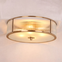 Meerosee Moderne Verre E27 Plafonnier 400k35607 Cuivre Lumière Circulaire Base En Laiton pour Chambre Salle À Manger Home Office AC Power