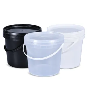 Food Grade 2L Plastic Emmer Met Handvat En Deksel Ronde Emmer Container Voor Voedsel Biscuit Popcorn Verf