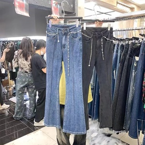 Venta al por mayor del fabricante: Jeans de pierna ancha de cintura alta de alta calidad, estilo boyfriend holgado, pantalones de talla grande para <span class=keywords><strong>mujer</strong></span>. - Product Image 3
