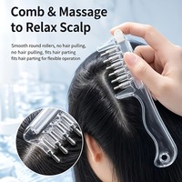 Peigne applicateur pour cuir chevelu à 6 dents, peigne de massage pour traitement à l'huile capillaire, outil professionnel de soin des cheveux conçu pour l'utilisation avec des huiles essentielles