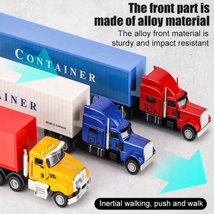 Camión de simulación con logotipo personalizado, juguete fundido a presión, vehículos deslizantes, contenedor de aleación, remolque, coche de transporte - Product Image 4