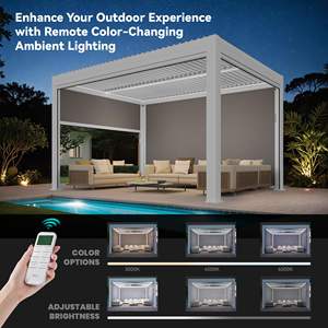 Pabellón de jardín al aire libre <span class=keywords><strong>Bioclima</strong></span> de aluminio, persiana de rejilla impermeable, pérgola y cenador para su espacio al aire libre - Product Image 4