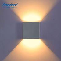 Lampe murale LED d'extérieur moderne rétro IP65 étanche, carrée, à montage en surface, réglable, CRI80 3000K/4200K/6500K