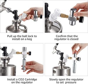 Mini regulador de barril de aluminio portátil 0-60 PSI CO2 cargador 3/8 adaptador para Gas nitrógeno Mini barril cerveza Growler alta precisión - Product Image 4