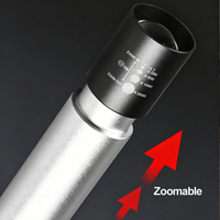 Lampe torche LED rouge 625nm zoomable 3 modes pour extérieur, détecteur de poche, batterie 1200mAh rechargeable par USB
