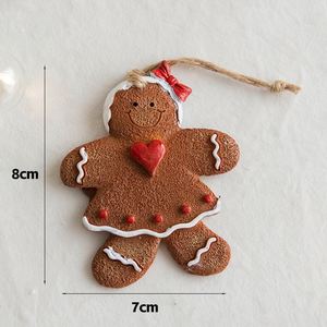 Adorno de Resina con Forma de Hombre de Jengibre, Semielaborado, para Árbol de Navidad, con Cuerda para Colgar, Decoración Navideña - Product Image 2