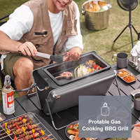 410 acier inoxydable extérieur pliant valise gril Portable charbon de bois Barbecue gril mallette extérieur barbecue gril charbon de bois et gaz