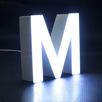 Enseigne LED personnalisée avec bordure en acier inoxydable, lettres RGB résistantes aux intempéries, enseignes LED programmables, lettres lumineuses LED, logo pour entreprise