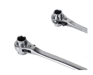 Clé à cliquet à embout pointu, clé à douille rapide, clé à cliquet noire et argentée, en acier au carbone chromé, outil de réparation domestique - Product Image 3
