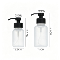 Offre Spéciale – Distributeur de Savon en Verre Dépoli 250ml 400ml avec Pompe Noire Mate pour Lavage des Mains, Shampoing, Lotion – Emballage Salle de Bain