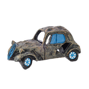 Tanque de peces, restos de coche desgastados, tanque de peces creativo, decoración de paisajismo, resina simulada, <span class=keywords><strong>autobús</strong></span> todoterreno roto bajo el agua - Product Image 4