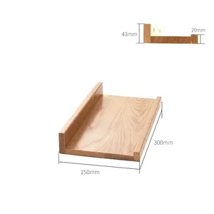 Estante de baño de madera Premium, estante de cocina para cuarto de ducha montado en la pared, almacenamiento de cosméticos, estante de pared de entrada multiusos, <span class=keywords><strong>tabique</strong></span> sólido - Product Image 2