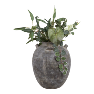 Vaso in ceramica grigio con manici multipli, decorativo da tavolo per soggiorno, camera da letto, ufficio - Product Image 2