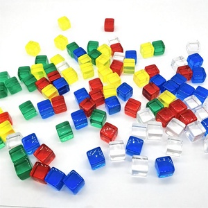 Dés carrés transparents vierges de 8 mm, lot en vrac, cubes de <span class=keywords><strong>jeu</strong></span> en acrylique multicolores lisses pour jeux de table, comptage et éducation - Product Image 1