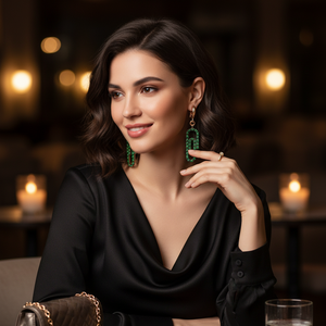 À la mode Goupille de Sécurité Turc En Gros La Main 925 Sterling Argent Balancent Pour Femme Boucles D'oreilles - Product Image 3