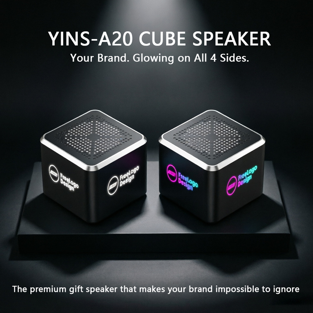 OEM ODM Custom Logo RGB LED Speaker YINS-A20 Private Mold Portable Wireless for 5.3 Soundbox Computer Use Promotional Gift