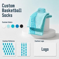 Chaussettes de sport de basketball personnalisées avec points antidérapants, logo d'équipe personnalisé et longueur de chaussette réglable