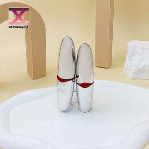New Electroplated Bạc Son môi màu đỏ ống 3 gam mỹ phẩm container gói bán buôn - Product Image 1