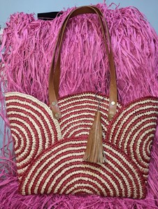 Bolso de Rafia con Diseño Floral, Bolsillo Interior, Cierre de Tela, Hecho a Mano, Estilo Urbano Simple para Uso Diario - Product Image 6