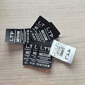 High Density Custom Brand <b>Name</b> Logo and Size End Folded Garment Textile Neck Woven Tags <b>Labels</b> for Clothing - Product Image 3